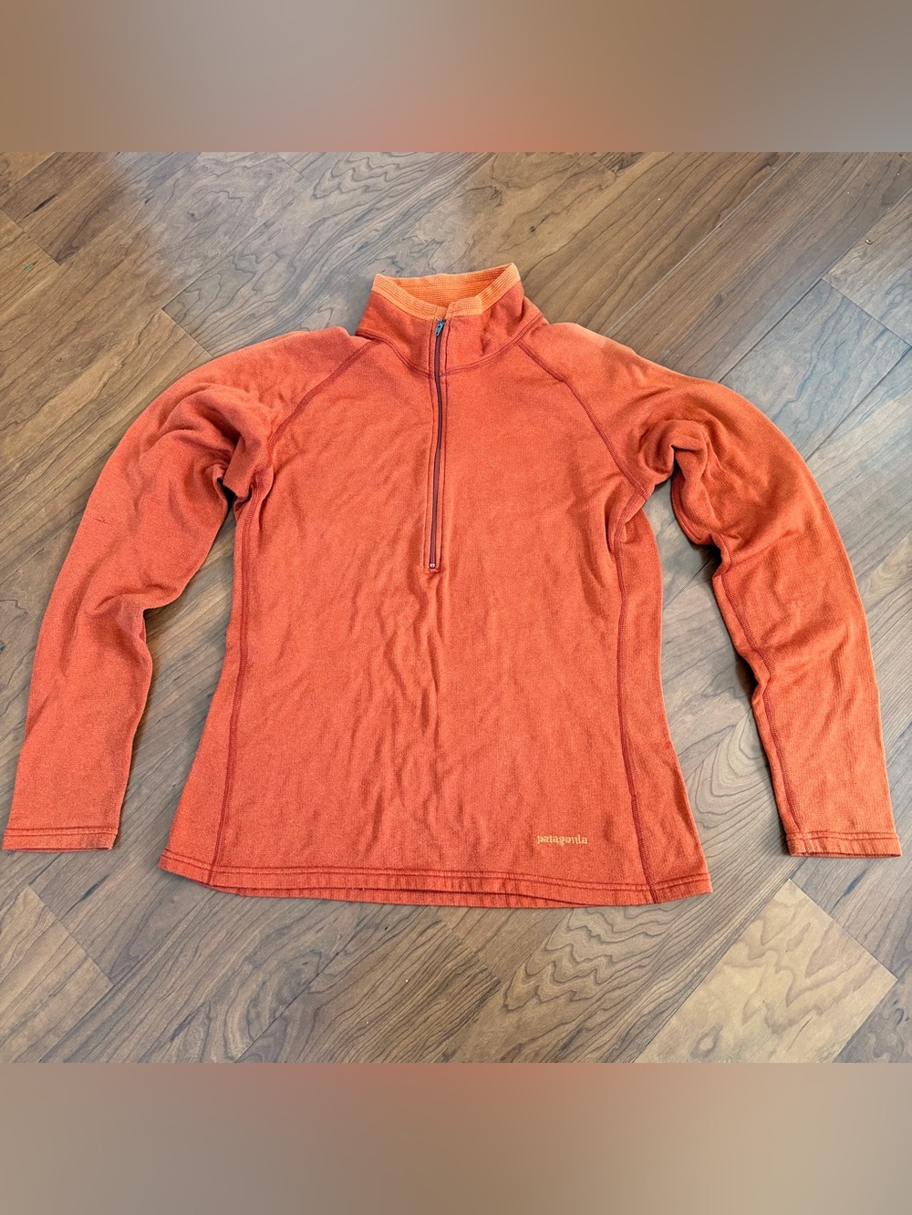 Vintage Patagonia R Regulator Polartec 1/4 Zip Pullover Mens Medium Orange USA